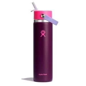 Hydro Flask -  24oz Wide Mouth Flex Straw Water Bottle sugarplum  NWT